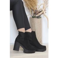 10 Cm Heeled Boots Suede Black - 12334.264.