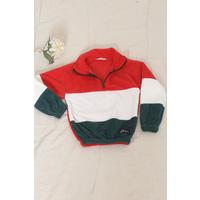 3-12 Years Zippered Fleece Kids Sweat Red Emerald - 6004.1780.