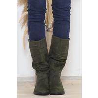 4 Cm Wrinkled Boots Khaki - 11968.264.