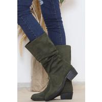 4 Cm Wrinkled Boots Khaki - 11968.264.