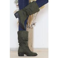 4 Cm Wrinkled Boots Khaki - 11968.264.