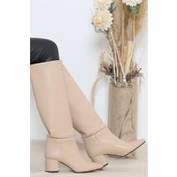 5 Cm Heeled Boots Beige - 12000.264.