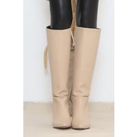 5 Cm Heeled Boots Beige - 12000.264.
