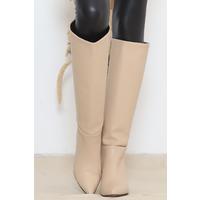 5 Cm Heeled Boots Beige - 12000.264.