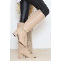 5 Cm Heeled Boots Beige - 12000.264.