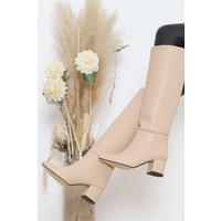 5 Cm Heeled Boots Beige - 12000.264.