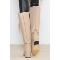 5 Cm Heeled Boots Beige - 12000.264.