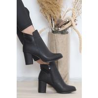 7 Cm Heeled Boots Black Leather - 12338.264.