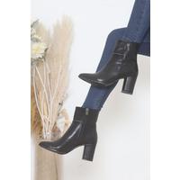 7 Cm Heeled Boots Black Leather - 15557.264.