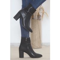 7 Cm Heeled Boots Black Leather - 15557.264.