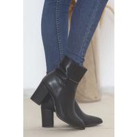 7 Cm Heeled Boots Black Leather - 15557.264.