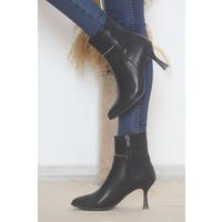 7 Cm Heeled Boots Black Leather - 15554.264.