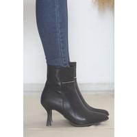 7 Cm Heeled Boots Black Leather - 15554.264.