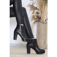 9 Cm Heeled Boots Black Leather - 11947.264.