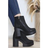 9 Cm Heeled Boots Black Leather - 12012.264.