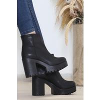 9 Cm Heeled Boots Black Leather - 12012.264.
