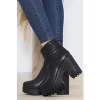 9 Cm Heeled Boots Black Leather - 12012.264.