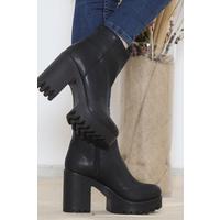 9 Cm Heeled Boots Black Leather - 12012.264.