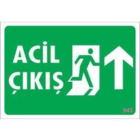 Acil Çıkış Uyarı Levhası 17,5x25 KOD:943
