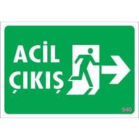 Acil Çıkış Uyarı Levhası 17,5x25 KOD:940