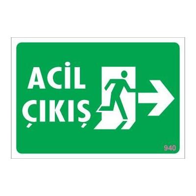 Acil Çıkış Uyarı Levhası 17,5x25 KOD:940
