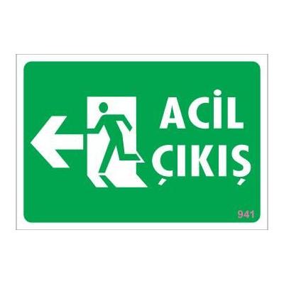 Acil Çıkış Uyarı Levhası 17,5x25 KOD:941