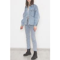 Denim Jacket with Back Elastic Light Blue - 474508.1406.