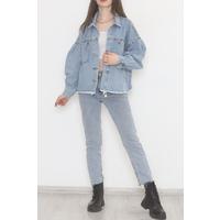 Denim Jacket with Back Elastic Light Blue - 474508.1406.