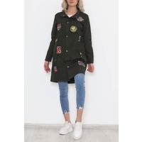 Crested Long Jacket Khaki - 1481.1367.