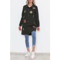 Crested Long Jacket Khaki - 1481.1367.