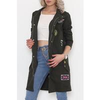 Crested Long Jacket Khaki - 1481.1367.