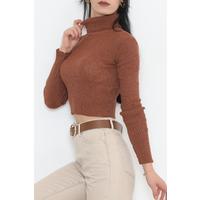 Balıkçı Yaka Crop Triko Kiremit - 893.1319.