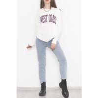 Printed Two Thread Sweat Ecru - 12456.102.