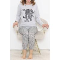 Baskılı Pijama Takımı Grisiyah - 12056.1751.