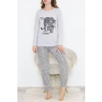 Baskılı Pijama Takımı Grisiyah - 12056.1751.