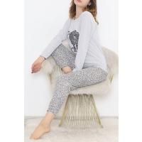 Baskılı Pijama Takımı Grisiyah - 12056.1751.