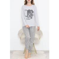 Baskılı Pijama Takımı Grisiyah - 12056.1751.
