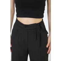 Palazzo lace-up trousers at the waist in black - 20701.683.