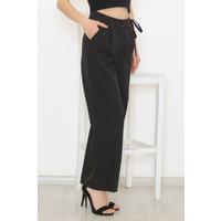 Palazzo lace-up trousers at the waist in black - 20701.683.