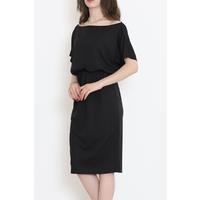 Waist Gathered Dress Black - 1286.1256.