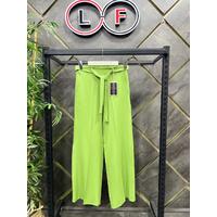Elastic Waist Wide Leg Trousers Pistachio Green