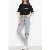 Beli Lastikli Crop Tişört Siyah - 16550.1567.