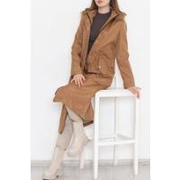 Coat with Elastic Waist, Tan - 11612.683.