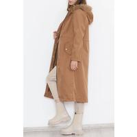 Coat with Elastic Waist, Tan - 11612.683.