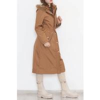 Coat with Elastic Waist, Tan - 11612.683.