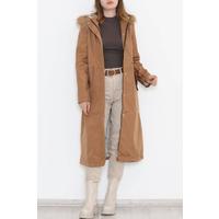 Coat with Elastic Waist, Tan - 11612.683.