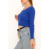 Crew Neck Crop трикотаж Сакс - 971.1319.