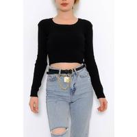 Crew Neck Crop трикотаж қара - 971.1319.