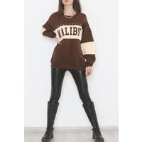 Crew Neck Embroidered Sweat Brown - 3591.105.
