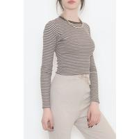 Crew Neck Striped Body Beige Brown - 12319.1567.